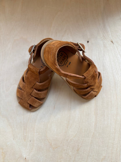 Pom d'api stapsandaal poppy daddy velours caramel