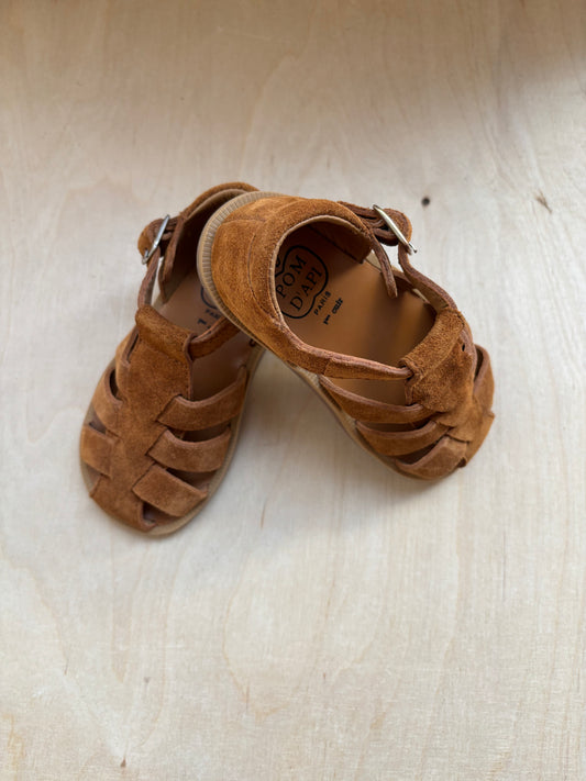 Pom d'api stapsandaal poppy daddy velours caramel