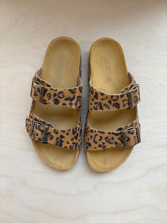Sandaal leopard met gesp