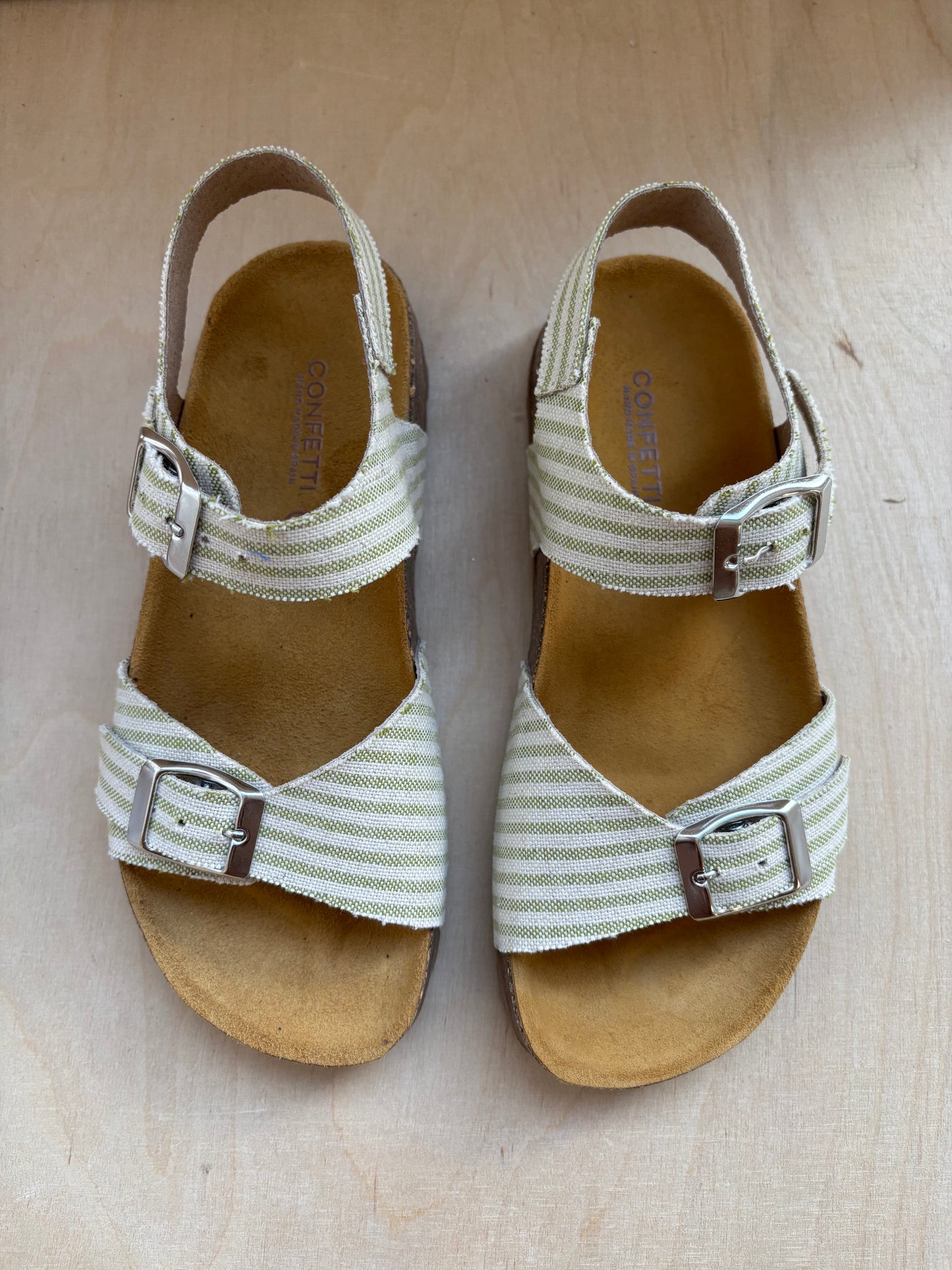 Confetti sandaal stripes green