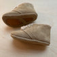 babyslofjes - beige suede met wol