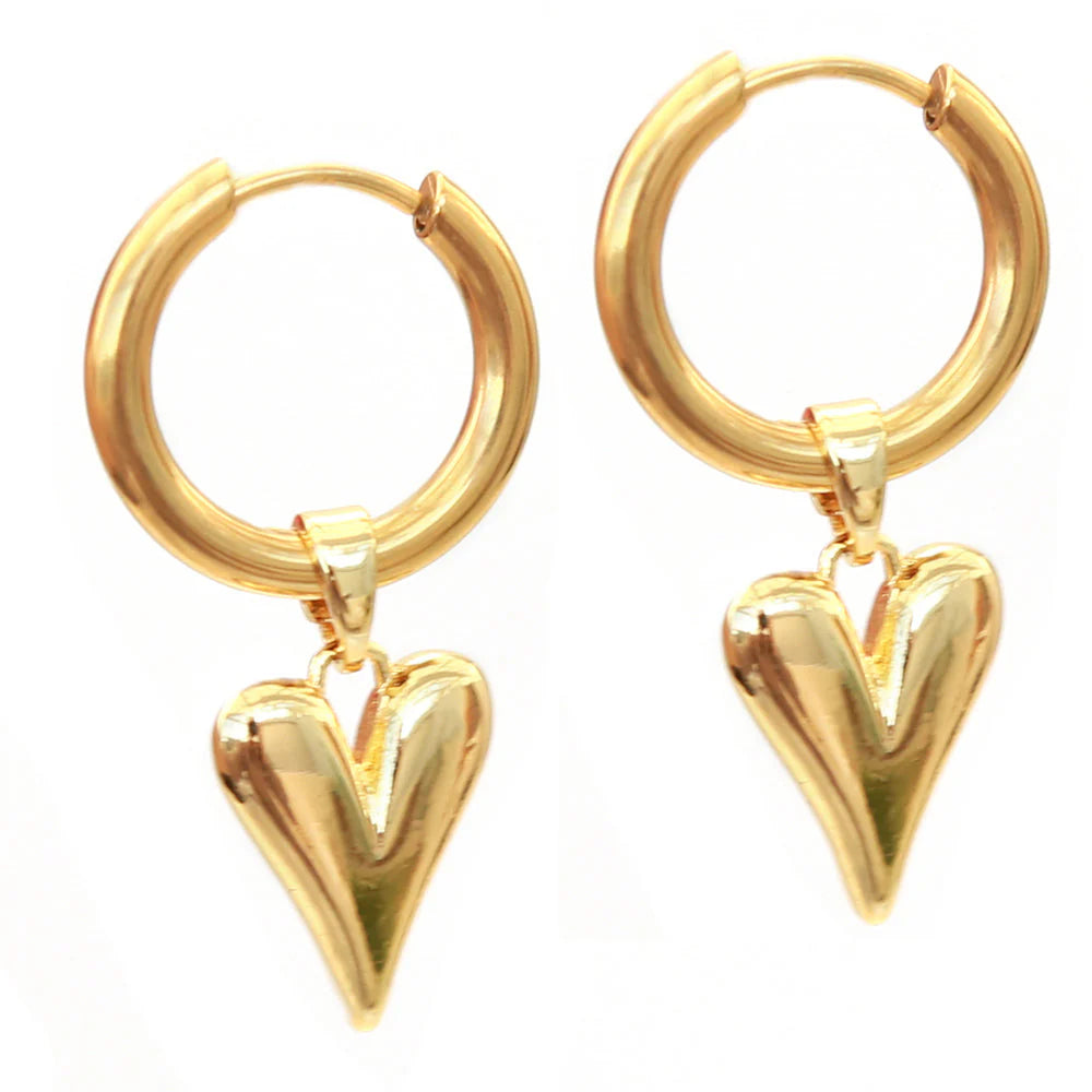 Gouden oorbellen hartjes