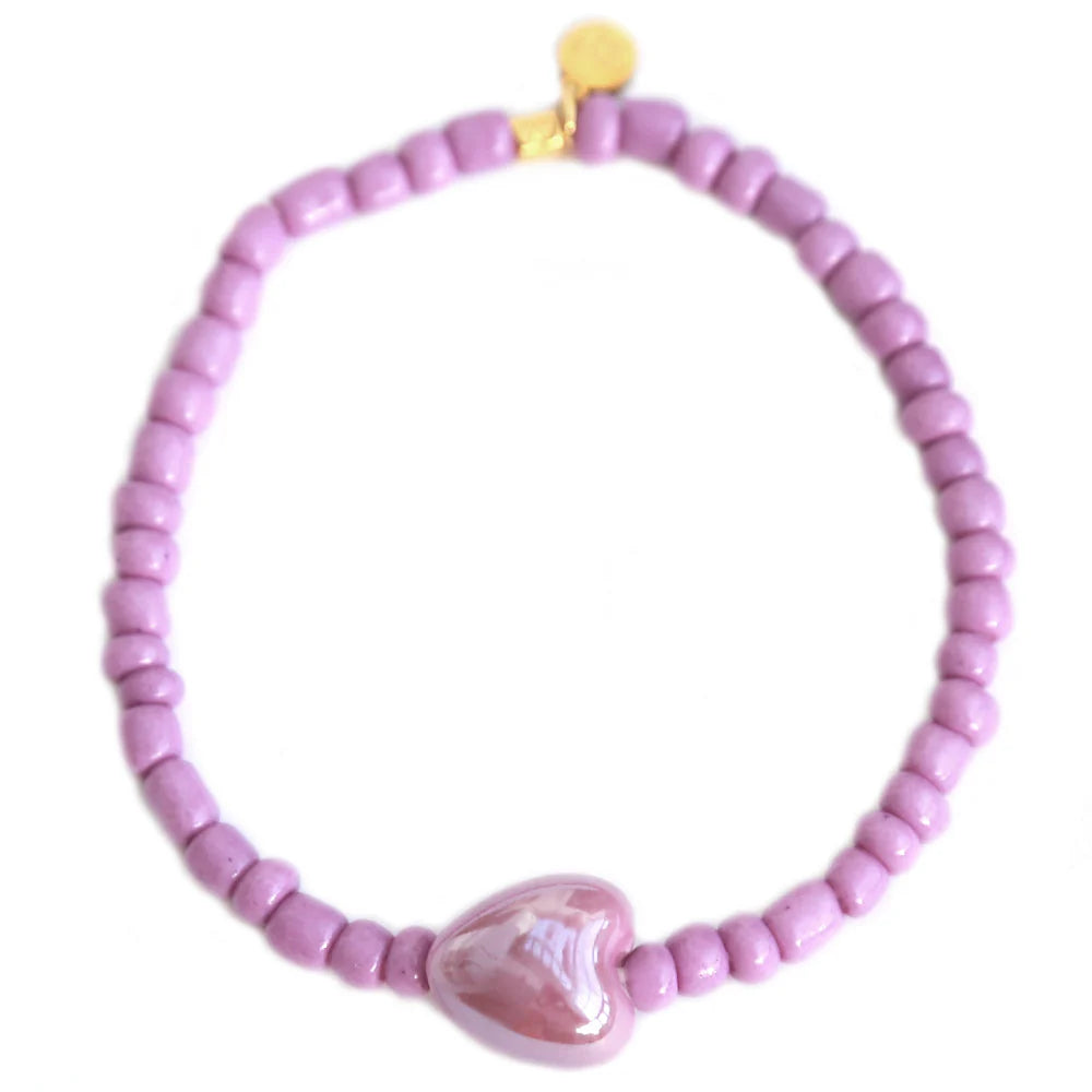 Armband stone hart lavendel