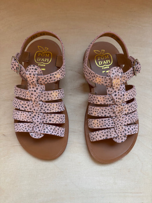 Pom d'api sandaal zilver leopard plaquette indian