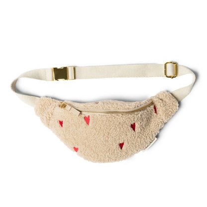 Studio Noos ecru teddy hearts mini Fanny pack