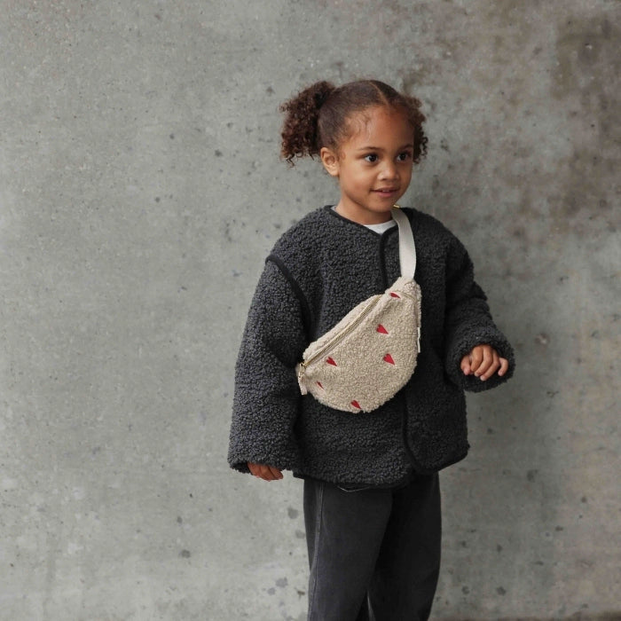 Studio Noos ecru teddy hearts mini Fanny pack
