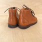 stapschoen - cognac zwarte zool, geel detail