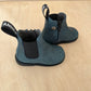 stapbottine -  gevet leder - teal - zwarte zool