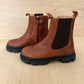 chunky boot - medium brown, zwarte zool