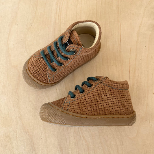 cocoon - bruin, blauwe veters