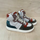 hightop sneaker - orange, blue, olive