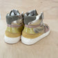 hightop sneaker - silver, yellow, pink