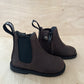 stapbottine - gevet leder - bruin - zwarte zool