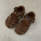 stapsandaal - poppy daddy velours - brown