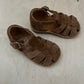 stapsandaal - poppy daddy velours - brown