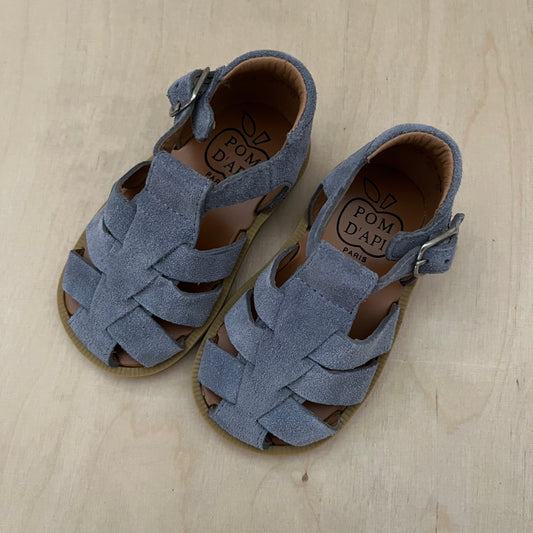 stapsandaal - poppy daddy velours - denim