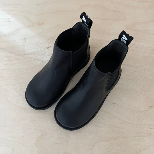 chelsea boot - zwart leder - zwarte zool
