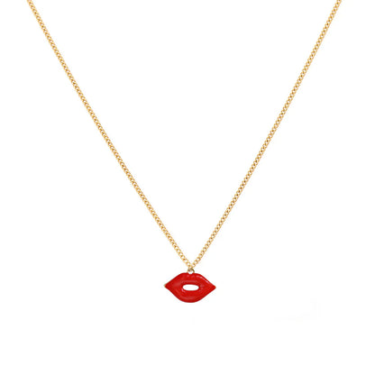 Gouden ketting red lips
