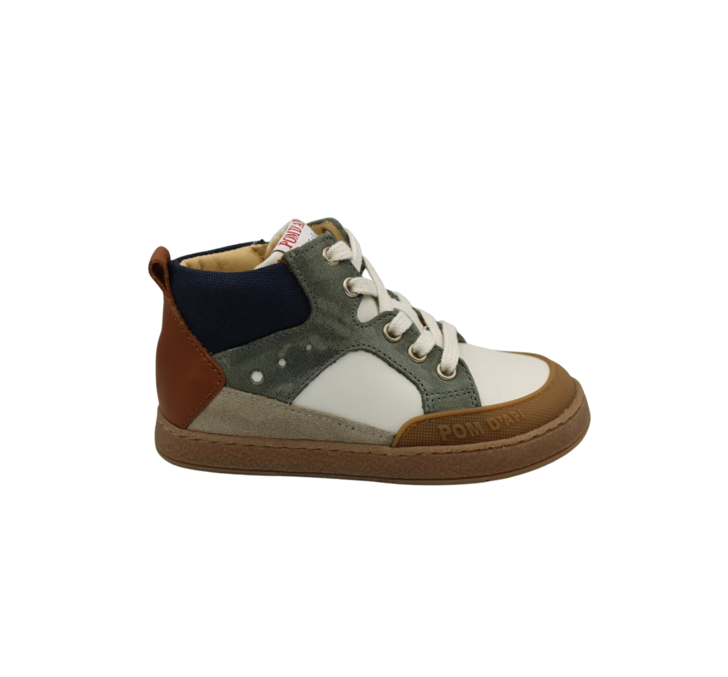 POM D'API - sneakers mousse bump - off white / kaki