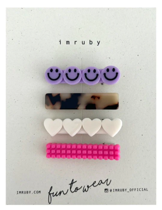 IMRUBY - LOVE TO SMILE pack - paars leo wit roos