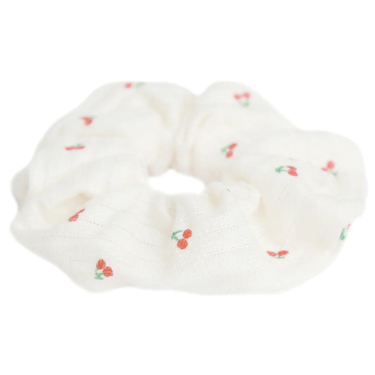 Scrunchie kers wit