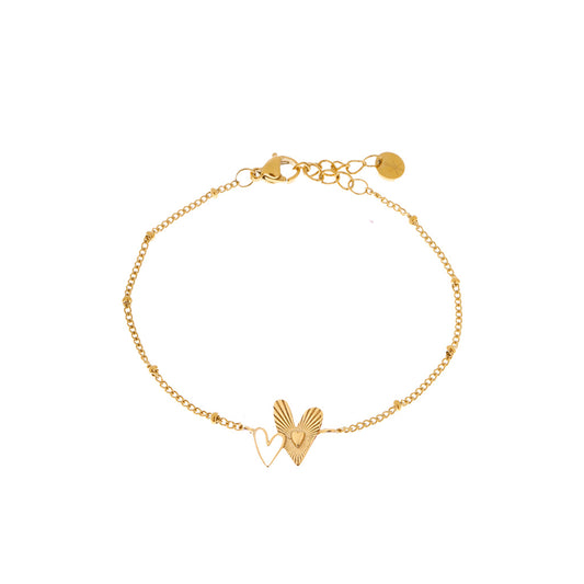 Two hearts bracelet gold