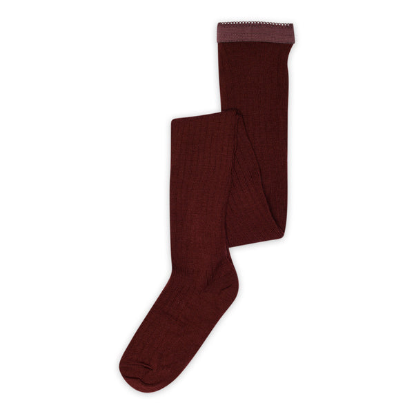 MP Denmark cotton rib tights wine red
