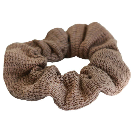 Scrunchie woven brown