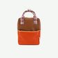 backpack small - colourblocking - orange, brown