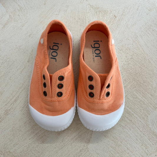 IGOR - speelschoen canvas - apricot TURNPANTOFFEL