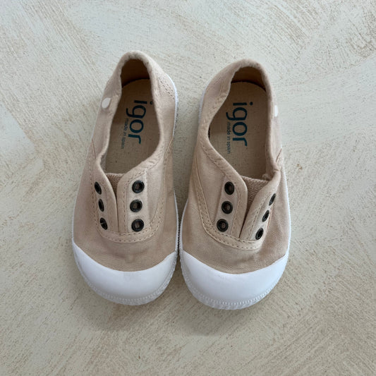 IGOR - speelschoen canvas - beige TURNPANTOFFEL