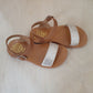 POM D'API - sandaal plagette buckle tao - camel gold