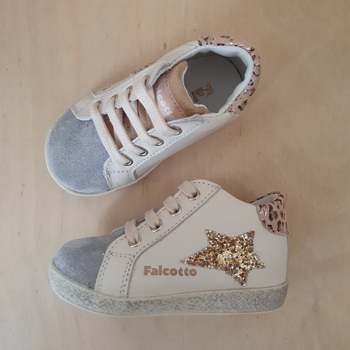 FALCOTTO - stapsneaker alnoite  - grey milk beige