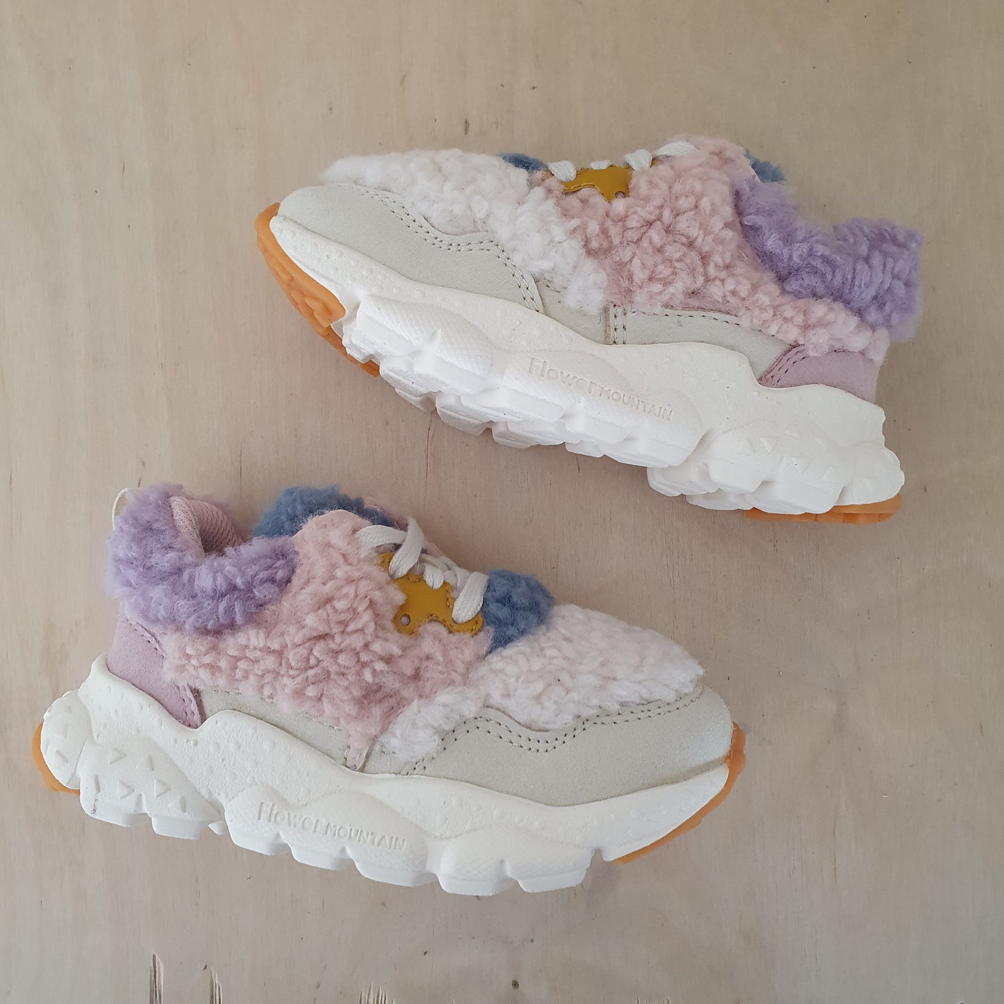 NATURINO - sneakers flower - fur pink beige