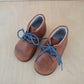 stapschoen - cognac/blauw