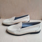 dames loafer - beige lakleder