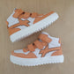 W6YZ - hightop sneaker velcro - salmon white