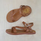POM D'API - sandaal plagette antik - vlecht camel