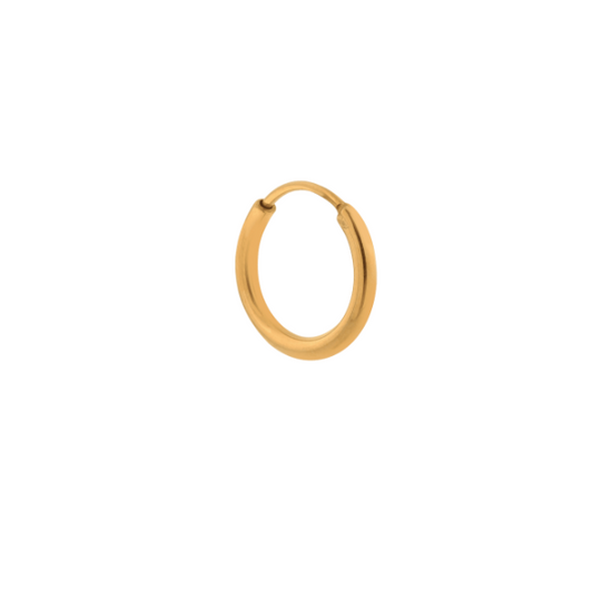 LABEL KIKI - oorbellen - single plain hoop 16mm gold