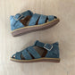 POM D'API - stapsandaal - poppy daddy - velours mineral blue