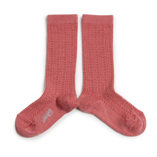 COLLéGien - kniekous Adèle - merino - rose litchi